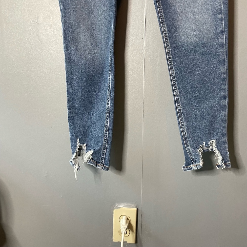 Topshop Jamie Classic Blue Distressed Women skinny Jeans size 30 - Picture 3 of 7